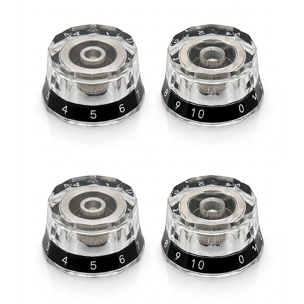 Kit Com 04 Knob Lampshade Thida Transparente Estilo PRS Compatível Com CTS 1/4"