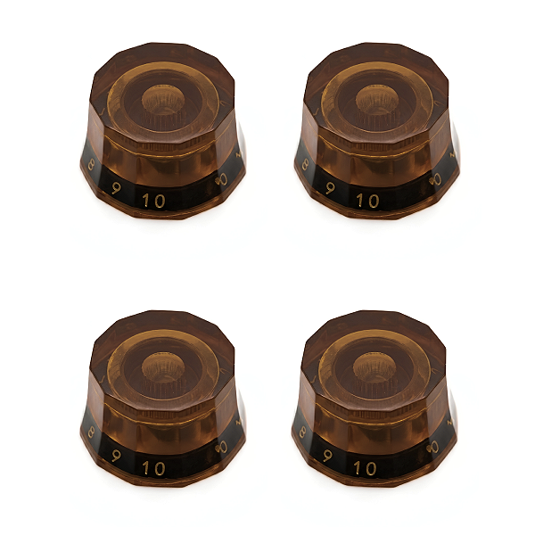 Kit 04 Knob Botão Lampshade Thida Âmbar Estilo PRS Compatível Com CTS 1/4"
