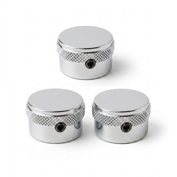 Kit Com 03 Knob Botão G Arrow Thida Cromado Para Guitarra Semiacústica 6mm
