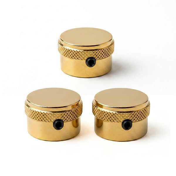 Kit Com 03 Knob Botão G Arrow Thida Dourado Para Guitarra Semiacústica 6mm