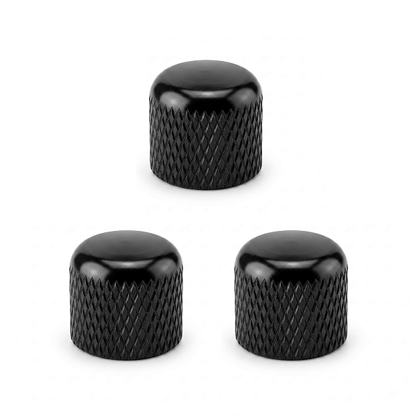Kit Com 03 Knob De Pressão Thida Para Guitarra e Contra Baixo Preto