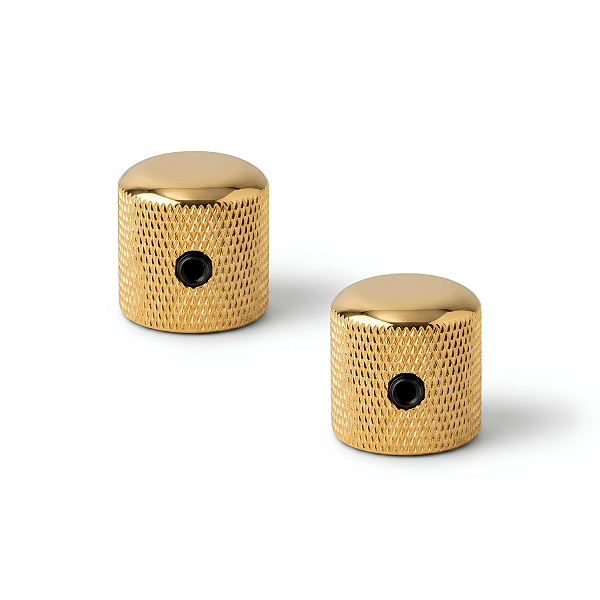 Kit 02 Knob Dourado De Alumínio P/ Guitarra E Baixo Com Parafuso Padrão Imperial CTS 6,35mm