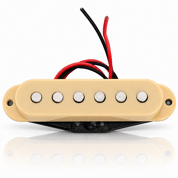 Captador Single Coil para Guitarra Stratocaster Meio Alnico V 6.0K RWRP 52mm Creme