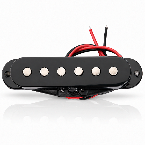 Captador Single Coil para Guitarra Stratocaster Meio Alnico V 6.0K RWRP 52mm Preto