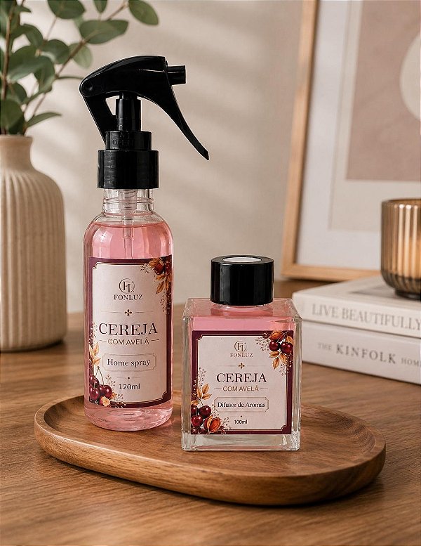 Kit Aromatizador de Ambientes + Home Spray – Cereja e Avelã