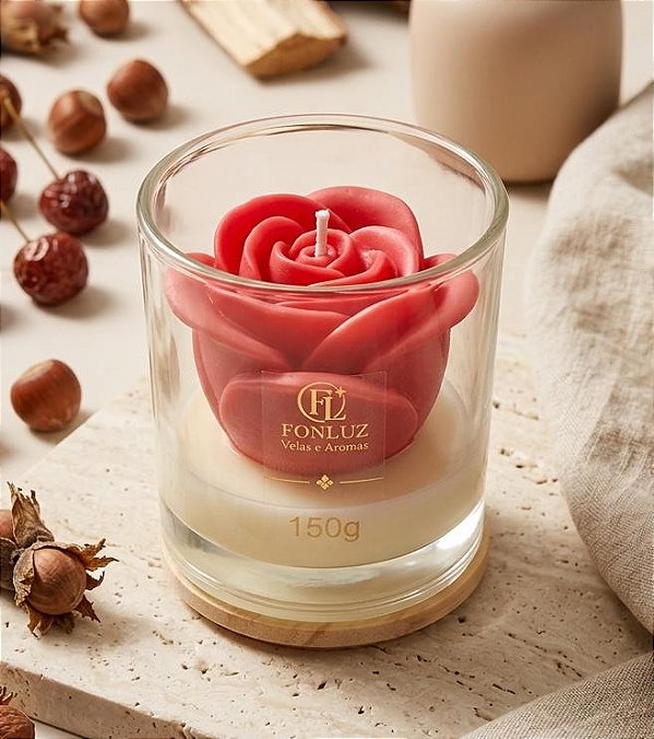 Vela Aromática Flor de Cerejeira 180g | Cera de Coco | Pavio de Algodão | Pote de Vidro