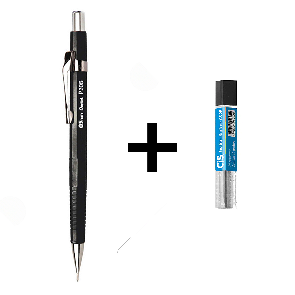 Lapiseira Técnica Pentel 0.5 mm + Grafite 0.5 mm 2B