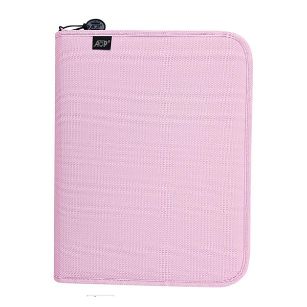 Fichário Rosa ACP Sweet Rosa Com Zíper e 4 Argolas + Estojo – 96 Folhas