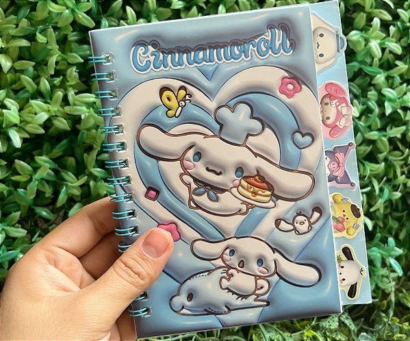 Caderneta de Adesivos e Anotações Sanrio Kuromi/ My Melody/ Pompompurim- Papelaria Fofa Kawaii