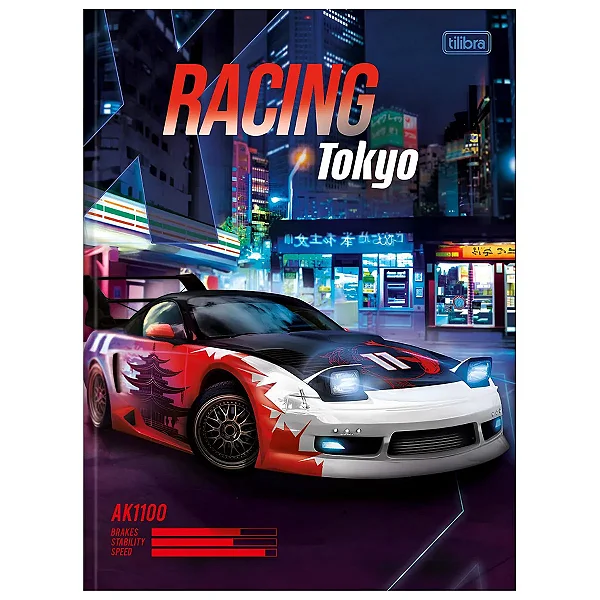 Caderno Universitário X-RACING 1M 80F - UND - TILIBRA