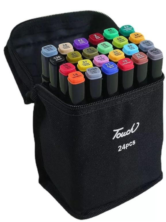 Conjunto de Canetas Touch Ponta Dupla - 24 unidades