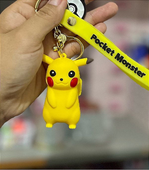 Chaveiro Pokémon 3d, Com Alça Pikachu