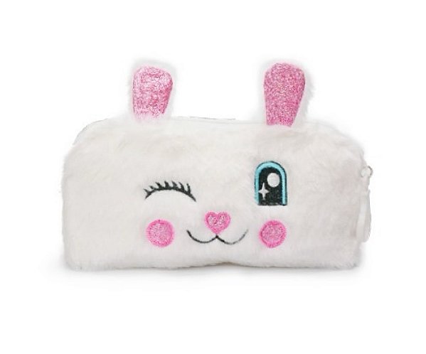 Estojo escolar Pelúcia COELHO - UNIDADE - POLIBRINQ