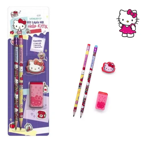 Kit escolar hello kitty 4 itens