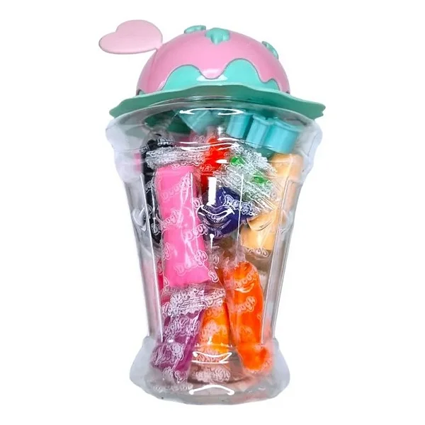 Kit Massinha De Modelar Cofrinho 12 Cores Moldes E Mais Cor Rosa