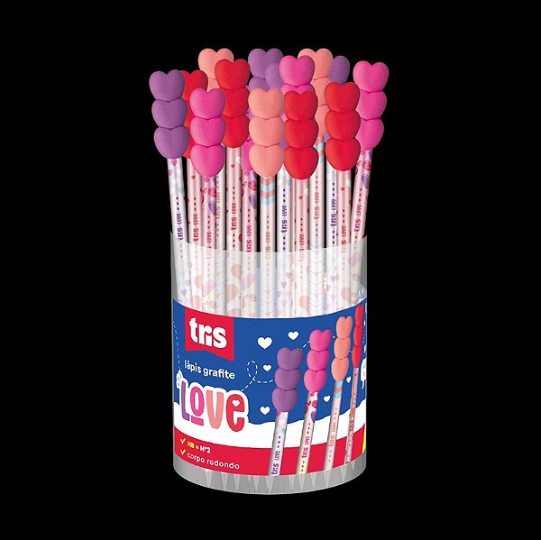 Lápis Lápis Preto com Topper Love - HB
