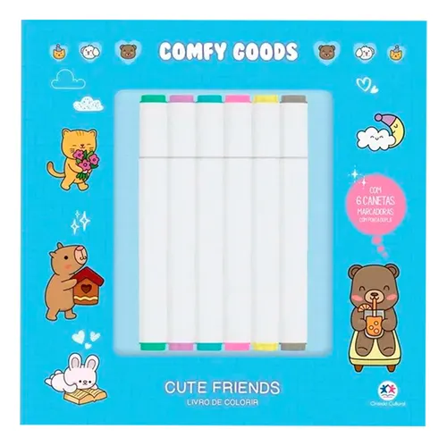Livro de colorir Cute Friends COM CANETA - CIRANDA CULTURAL