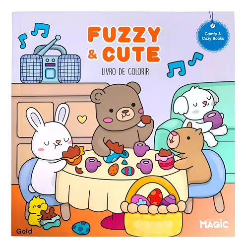 Livro de Colorir Fuzzy e Cute - MAGIC