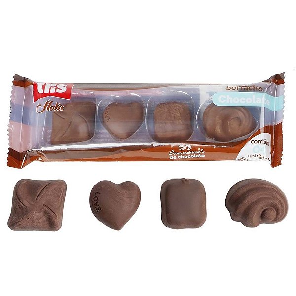 1.	Borracha Holic CHOCOLATE c/ Cheirinho - BLISTER 4 Borrachas - TRIS