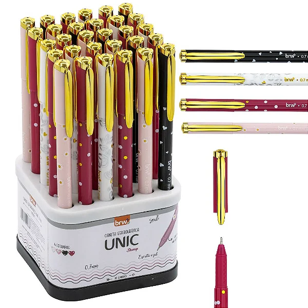 Caneta Esferográfica UNIC STAMP 0.7MM BRW