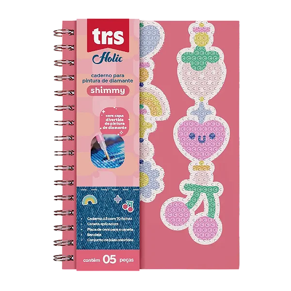 CADERNO PAUTADO DIAMANTE TRIS SHIMMY 70F