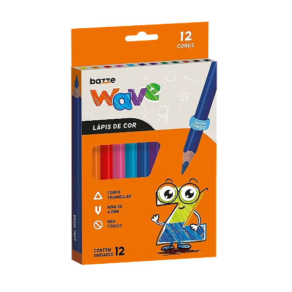 LAPIS COR BAZZE WAVE JUMB 15CM