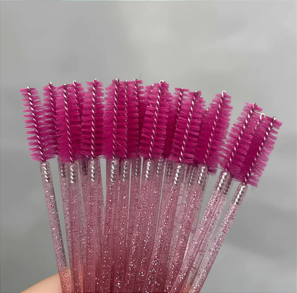 50 Escovinhas para Cílios e Sobrancelhas descartáveis, azul, rosa, preto e branco