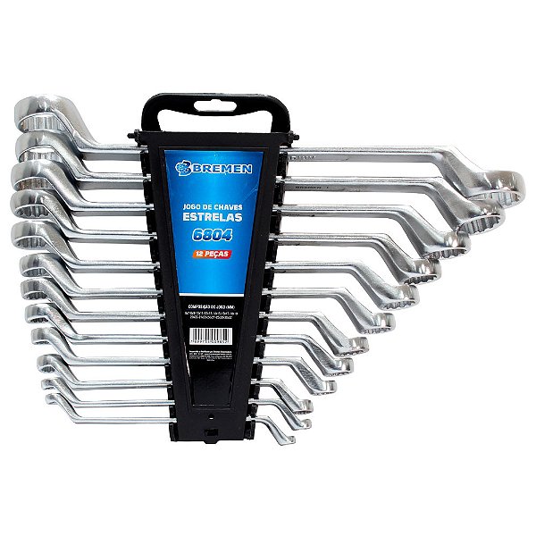 CHAVE ESTRELA 12 PÇS CROMO VANADIUM (6MM A 32MM) BREMEN 6804