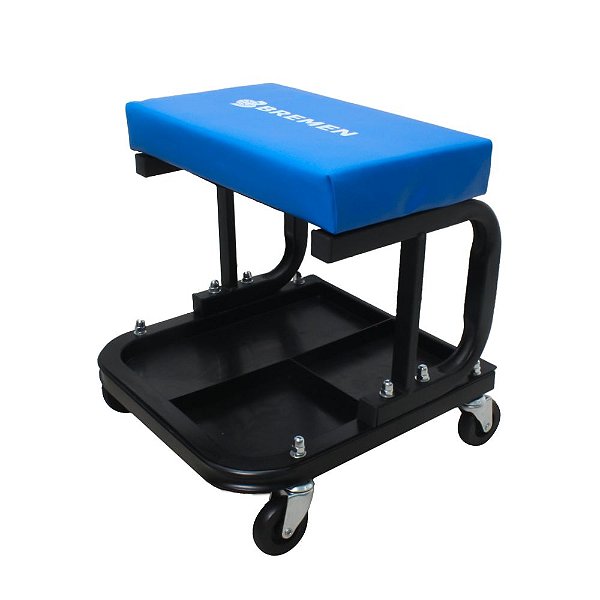 BANQUETA PARA MECANICO 150 kg • C/ ASSENTO FIXO, RODIZIOS E BANDEJA PARA FERRAMENTAS BREMEN 11081