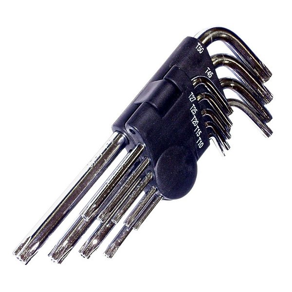 JOGO DE CHAVE TORX AÇO CROMO VANADIO 9 PEÇAS BREMEN 4740
