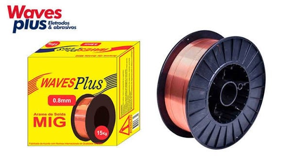 ARAME MIG PLUS ER70S 0.8MM 15KG MARCA WAVES