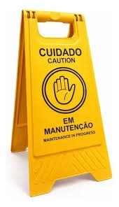 CAVALETE INFORMATIVO 27cm X 65cm  EM MANUTENCAO MARCA RAYATEC