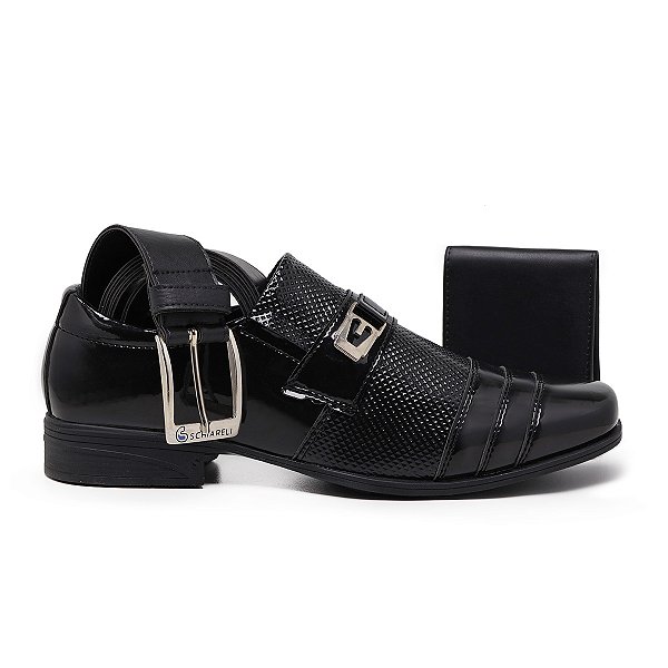 Kit Sapato Masculino Social Carteira E Cinto Para Casamento Trabalho Schiareli 833