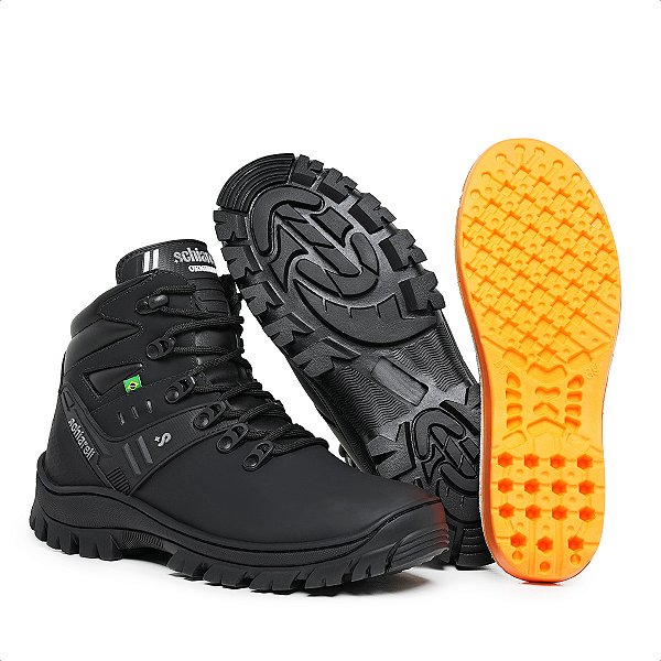 Bota Coturno Masculino Adventure Militar Tática Couro Schiareli 710