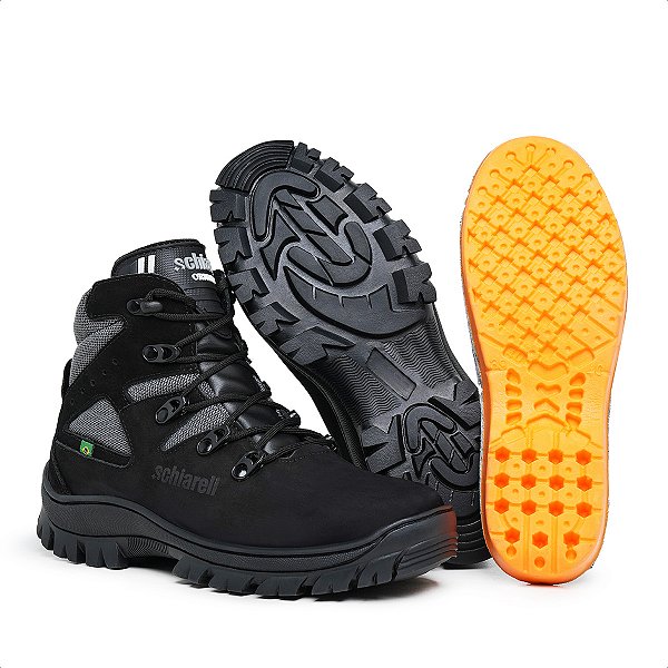 Bota Masculina Adventure Coturno Militar Couro Legítimo Schiareli 720