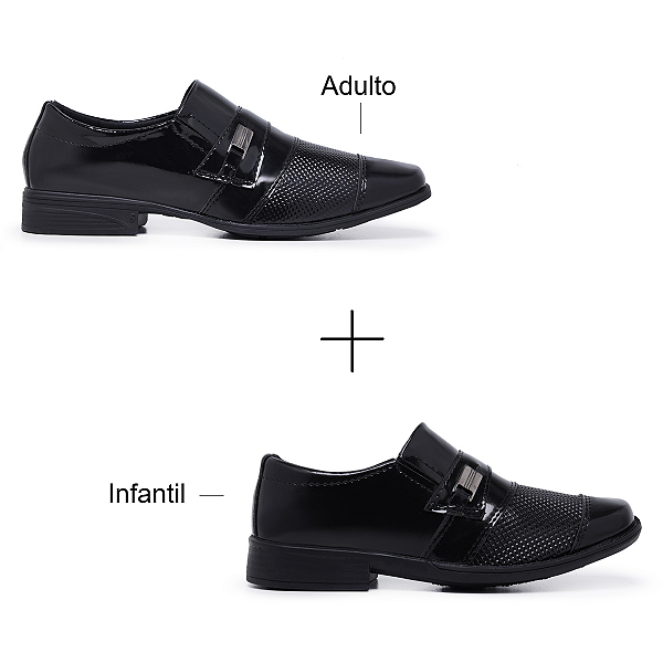 Kit Sapato Social Casual Pai E Filho Estilo Conforto e Elegancia Schiareli K1