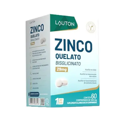 Zinco Quelato 29mg 60 Caps Lauton
