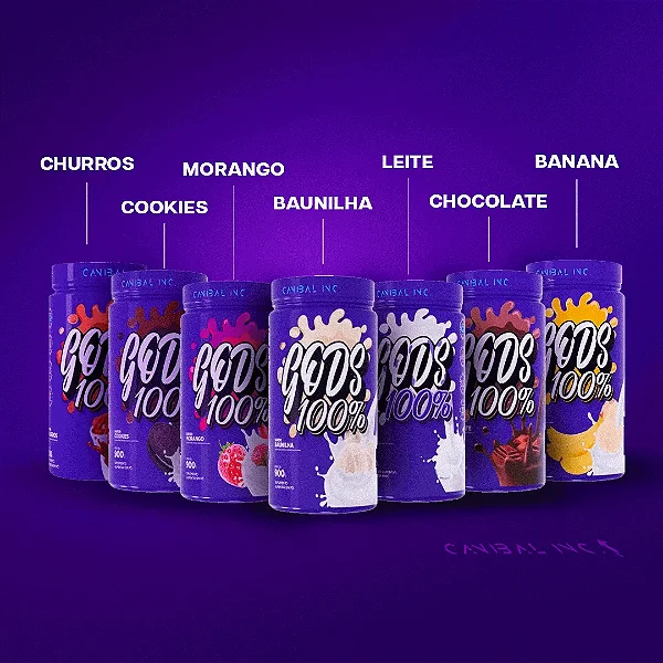 Whey Gods 100% Concentrado Canibal 900g Pote