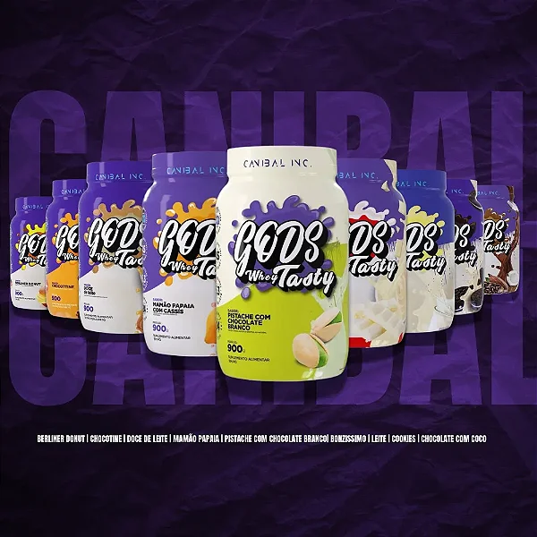 Whey Gods Tasty 3w Canibal Pote 900g