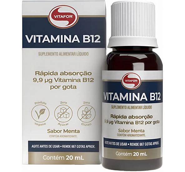 Vitamina B12 em Gotas Menta Vitafor 20ml