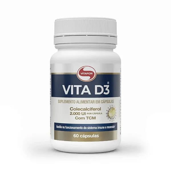 Vitamina D3 2000UI 500mg 60 Caps Vitafor
