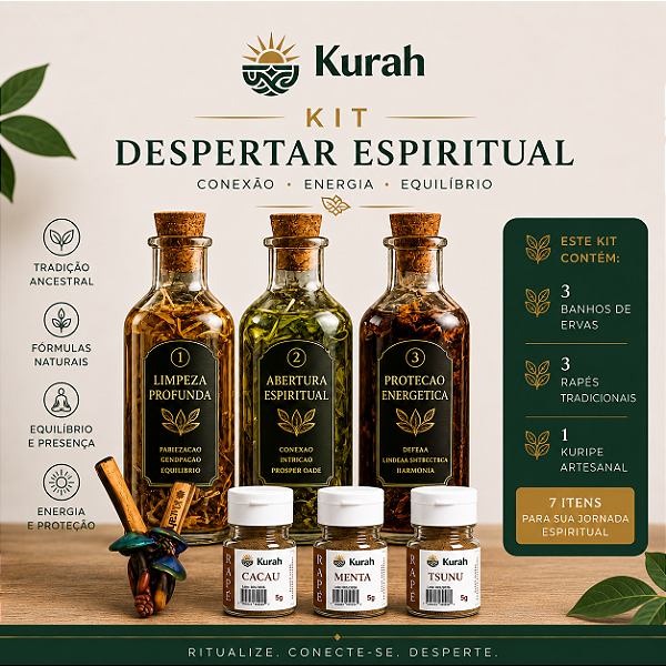 Kit Despertar Espiritual - Banhos • Rapés • Kuripe