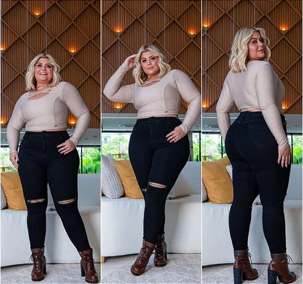Calça Jeans Plus Size com Design Moderno