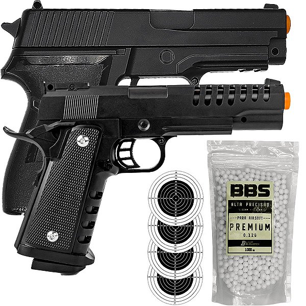 Pistola de Airsoft Rossi P226 Full Metal e 1911 V301 6mm BBS