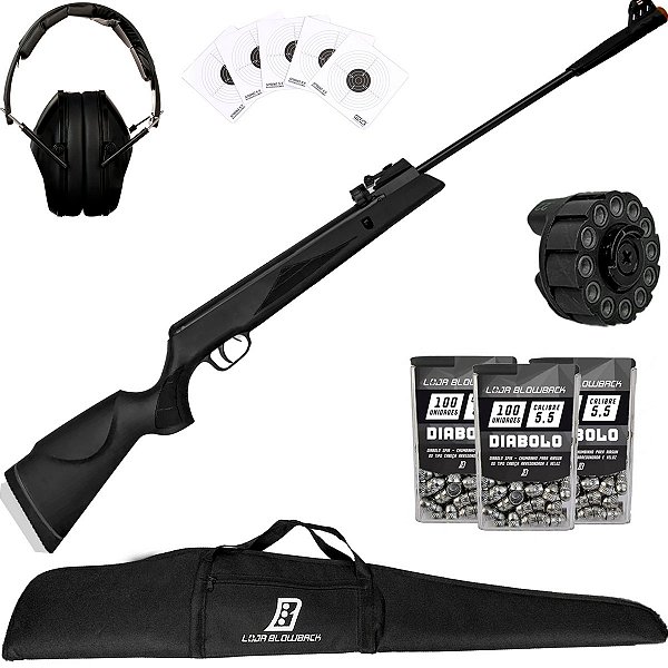 Carabina Pressão Black Hawk Gás Ram 70kg Artemis 5.5mm J8