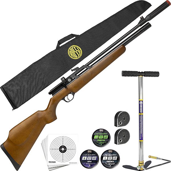 Carabina Pressão PCP Dione Madeira Wood VR 250 Bar Mag 5.5mm