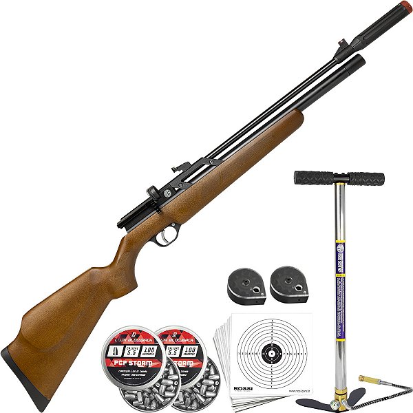 Carabina Pressão PCP Dione Wood Madeira VR Mag 5.5mm 250 Bar