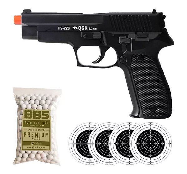 Pistola De Airsoft P226 Qgk Hs-226 Spring Bbs Cal 6mm