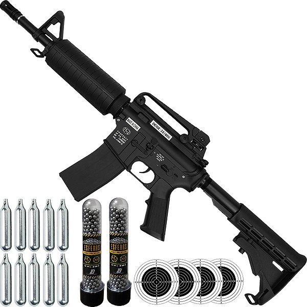 Rifle de Pressão Airgun FN M4-05 Full Metal 4,5m Esferas CO2