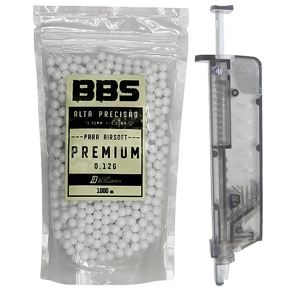 1000 Esferas Plásticas 0.25g + Speed Loader 90 Rounds